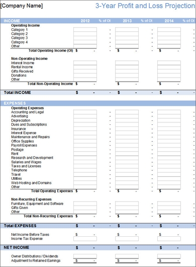 financial statement templates for microsoft excel